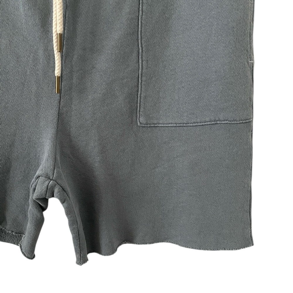 The Great Women’s Dusty Blue Patch Pocket Drawstring Sweat Shorts Size 1 (S) - Picture 3 of 5